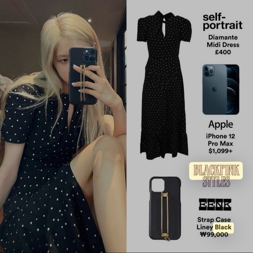 SELF PORTRAIT Diamante Midi Dress